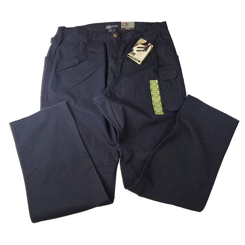 5.11 Tactical Series Cargo Pants Navy Blue Waist 46 Unhemmed Cotton Canvas NWT